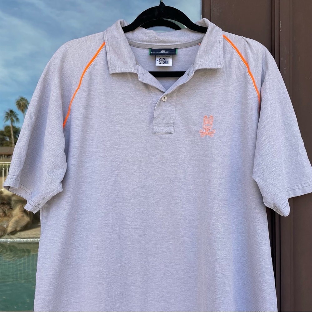 Psycho Bunny Grey/Orange Polo UK 7 (US L)